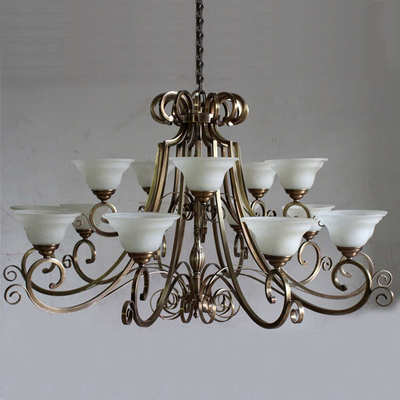 卡莎图全铜玻璃吊灯 打造独特家居照明艺术